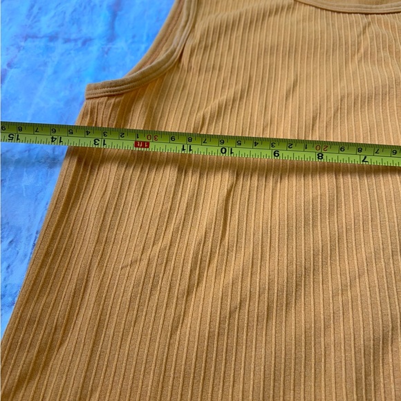 S Zyia Active Brick Mustard Yellow  Parallel Ribbed Tank Top Small Active Sports - Picture 4 of 7